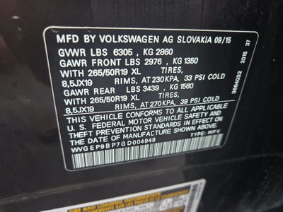2016 Volkswagen Touareg Sport w/Technology
