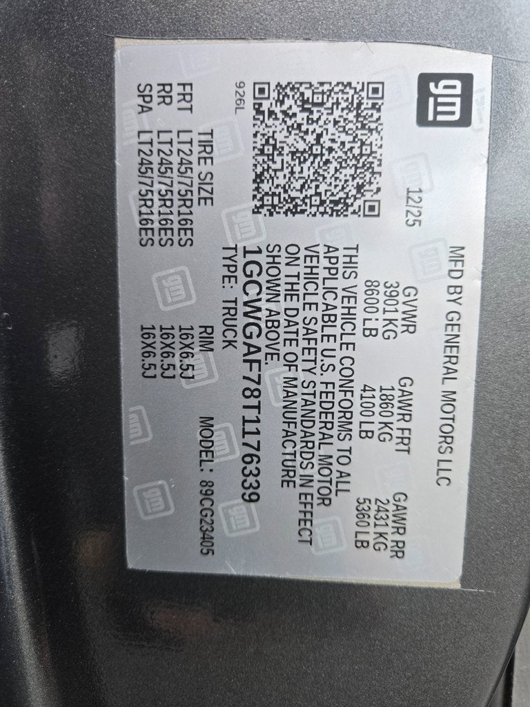 2026 Chevrolet Express Cargo 2500 WT