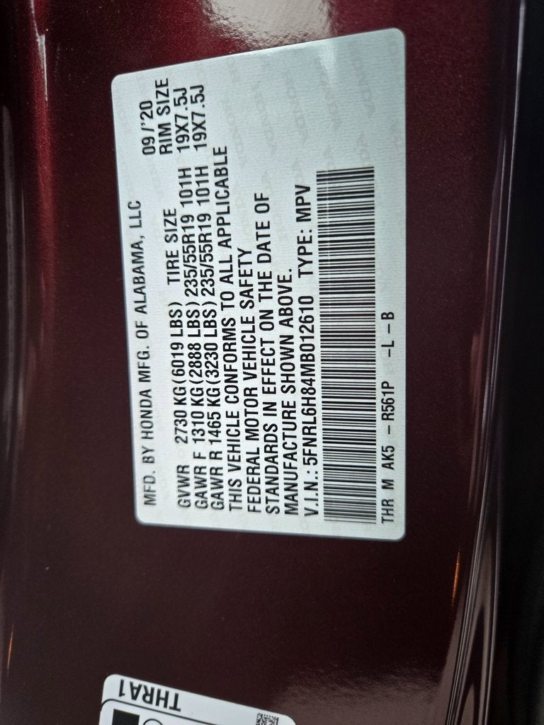 2021 Honda Odyssey Touring